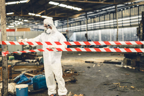 Professional Biohazard Cleanup technician working in Westhampton Beach, NY